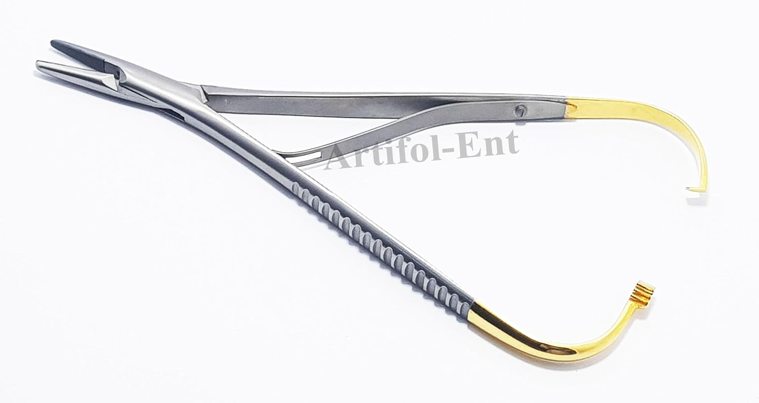 TC Mathieu Needle Holder 14cm (5.5”) – Tungsten Carbide Tips | Surgical Grade Dental Needle Holding Forceps | Reusable & Autoclavable | 2 Pcs Set #132060520