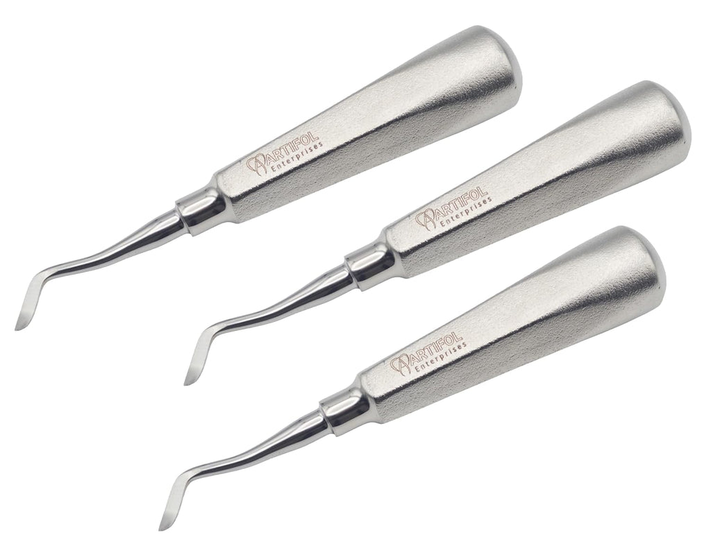 3-Piece Periodontal Ligament Elevator Set – 3mm Wide Tip | Precision Stainless Steel Elevation Tools | Wide Tip Control, Strong Leverage & Durable Professional Set #E191