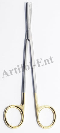 TC Metzenbaum Delicate Dissecting Scissors Curved 18 cm (7”) – 2 Pcs | Tungsten Carbide Inserts | Gold Ring Handles #113910650
