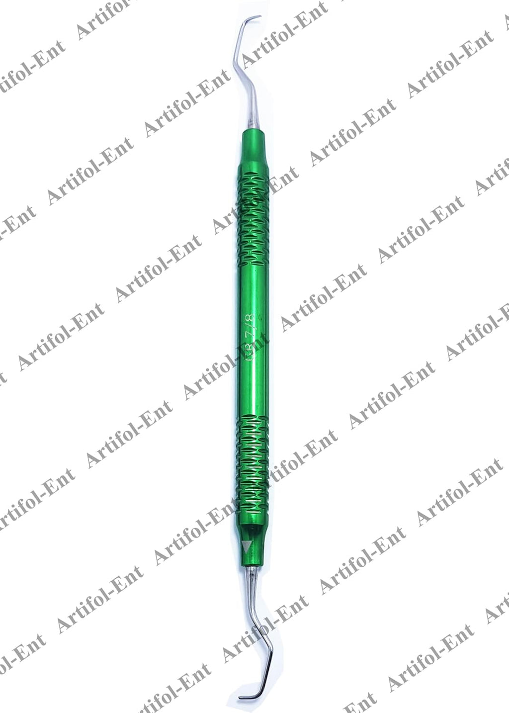 Strumenti parodontali a doppia estremità | Manici cavi in ​​alluminio con rivestimento verde | #GR78