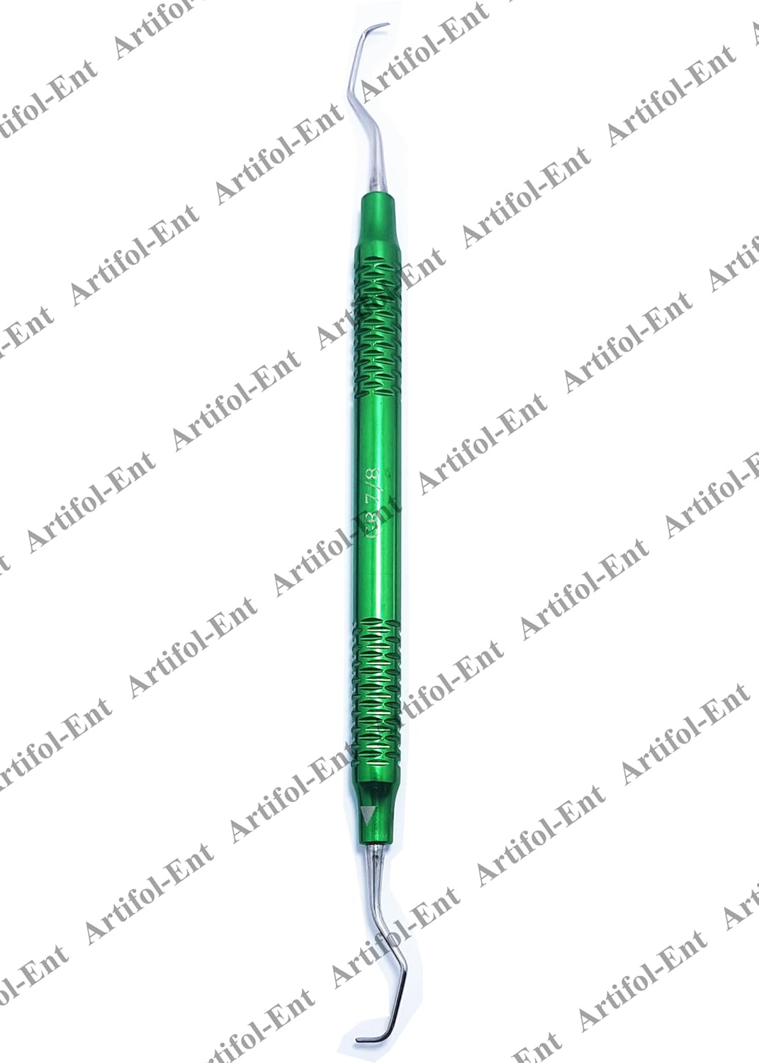 Strumenti parodontali a doppia estremità | Manici cavi in ​​alluminio con rivestimento verde | #GR78