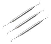 Set di strumenti per la retrazione del cordone gengivale – Strumenti di retrazione a doppia estremità dentati con impugnatura ergonomica cava (3 pezzi) – CSI1
