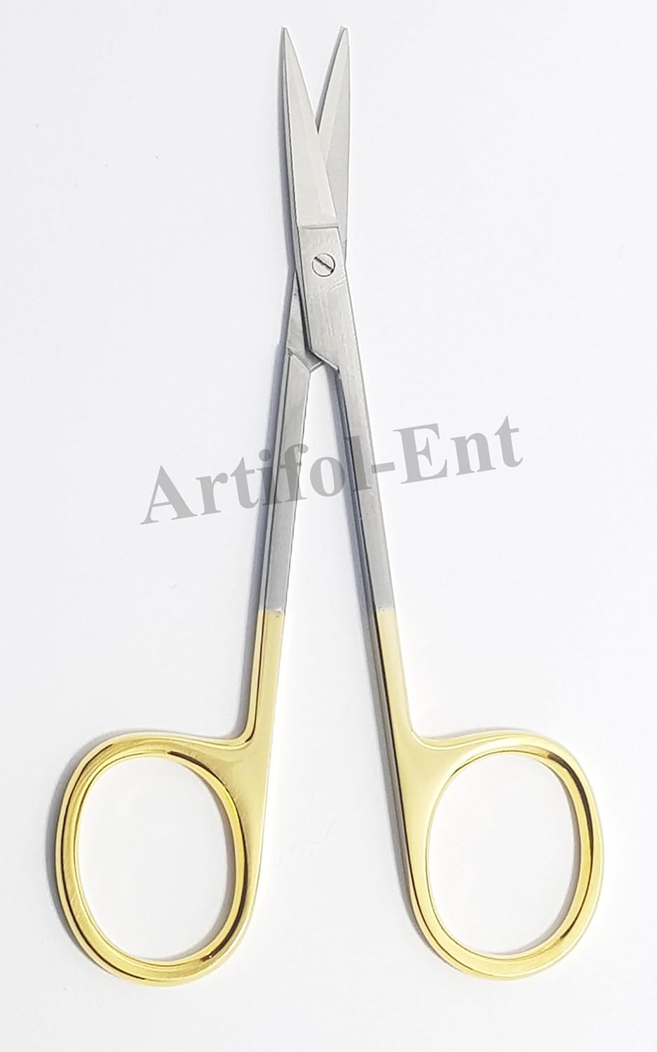 TC Iris Scissors – Straight 4.5” (11.5 cm) | Tungsten Carbide Micro Dissecting Dental Scissors with Gold Rings | 2-Piece Set #113910668