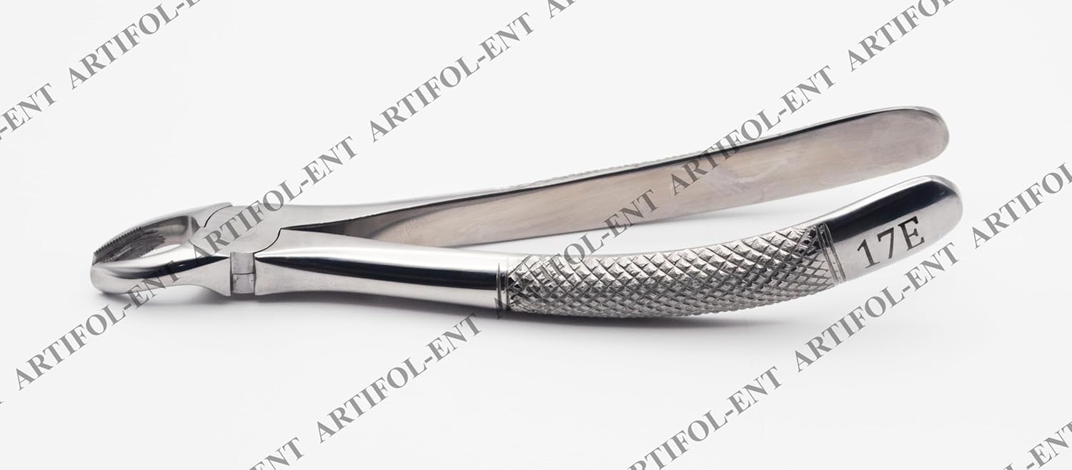 Professional Extraction Forceps Upper Molar Right 17E – Anatomical Deep-Grip Beaks | High-Performance Stainless Steel | Precision Anti-Slip Handle & Calibrated Pivot #FX17E