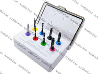 Kit de forets pour implants dentaires – Jeu universel de 8 forets pour implants | Acier inoxydable avec revêtement noir et support de rangement #OS1075