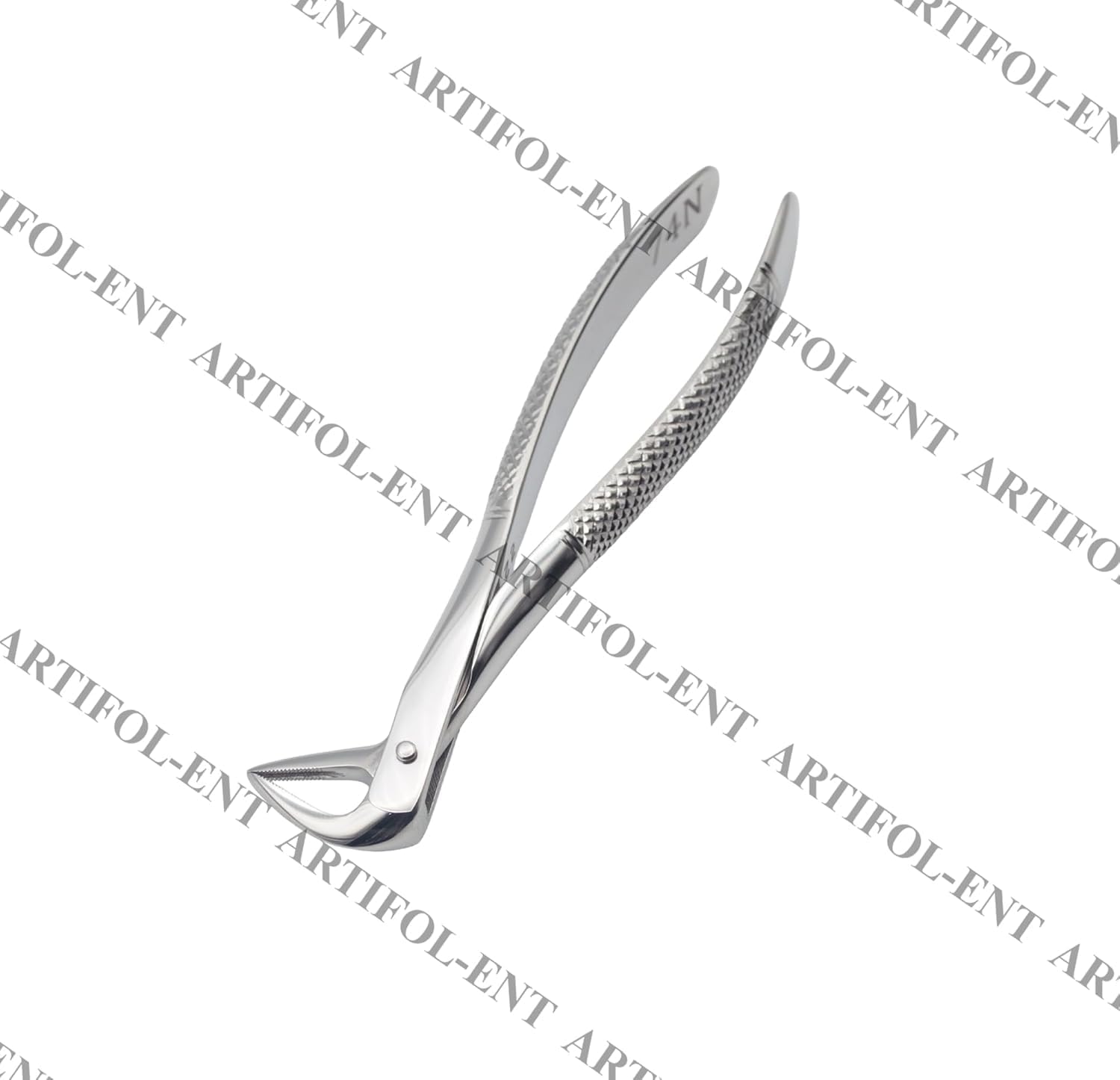 Lower Roots Serrated Extraction Forceps 74N – Precision Dental Root Extraction Instrument | Serrated Beak Design, Stainless Steel, Ergonomic Grip | Reusable #FX74N