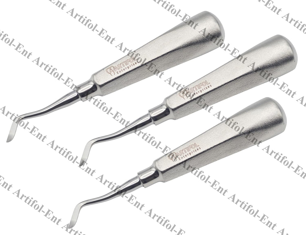 3-Piece Periodontal Ligament Elevator Set – 3mm Wide Tip | Precision Stainless Steel Elevation Tools | Wide Tip Control, Strong Leverage & Durable Professional Set #E191