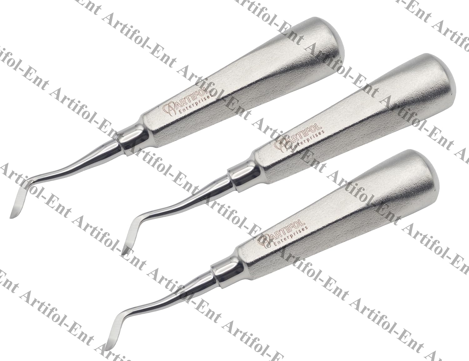 3-Piece Periodontal Ligament Elevator Set – 3mm Wide Tip | Precision Stainless Steel Elevation Tools | Wide Tip Control, Strong Leverage & Durable Professional Set #E191