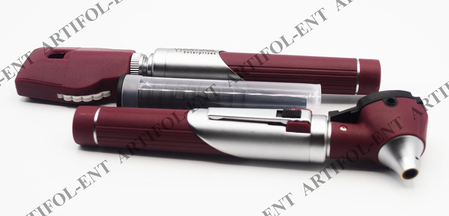 Artifol Student Home Use ENT Otoscope Examination Kit – Fiber Optic Diagnostic Set, Brown Color #OS1091