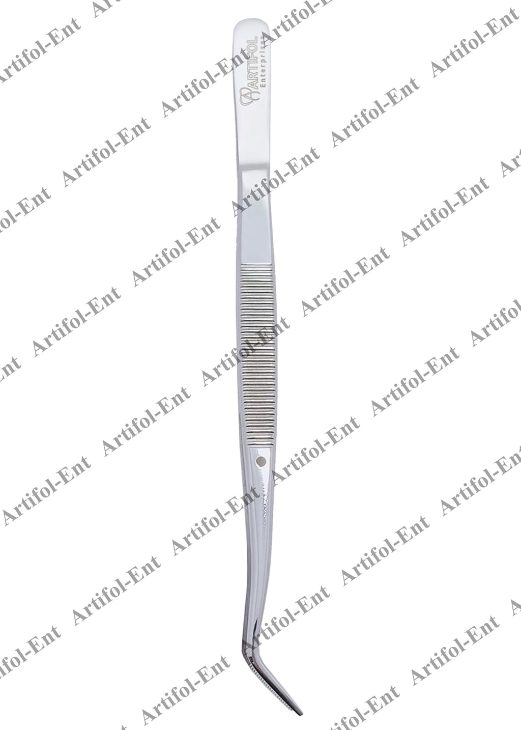 Mariiam Dentalpinzette – 15 cm, abgewinkelte, gezahnte Spitzen (5er-Set), polierter Edelstahl, gebogene Pinzette für präzises Arbeiten | #114500021-1