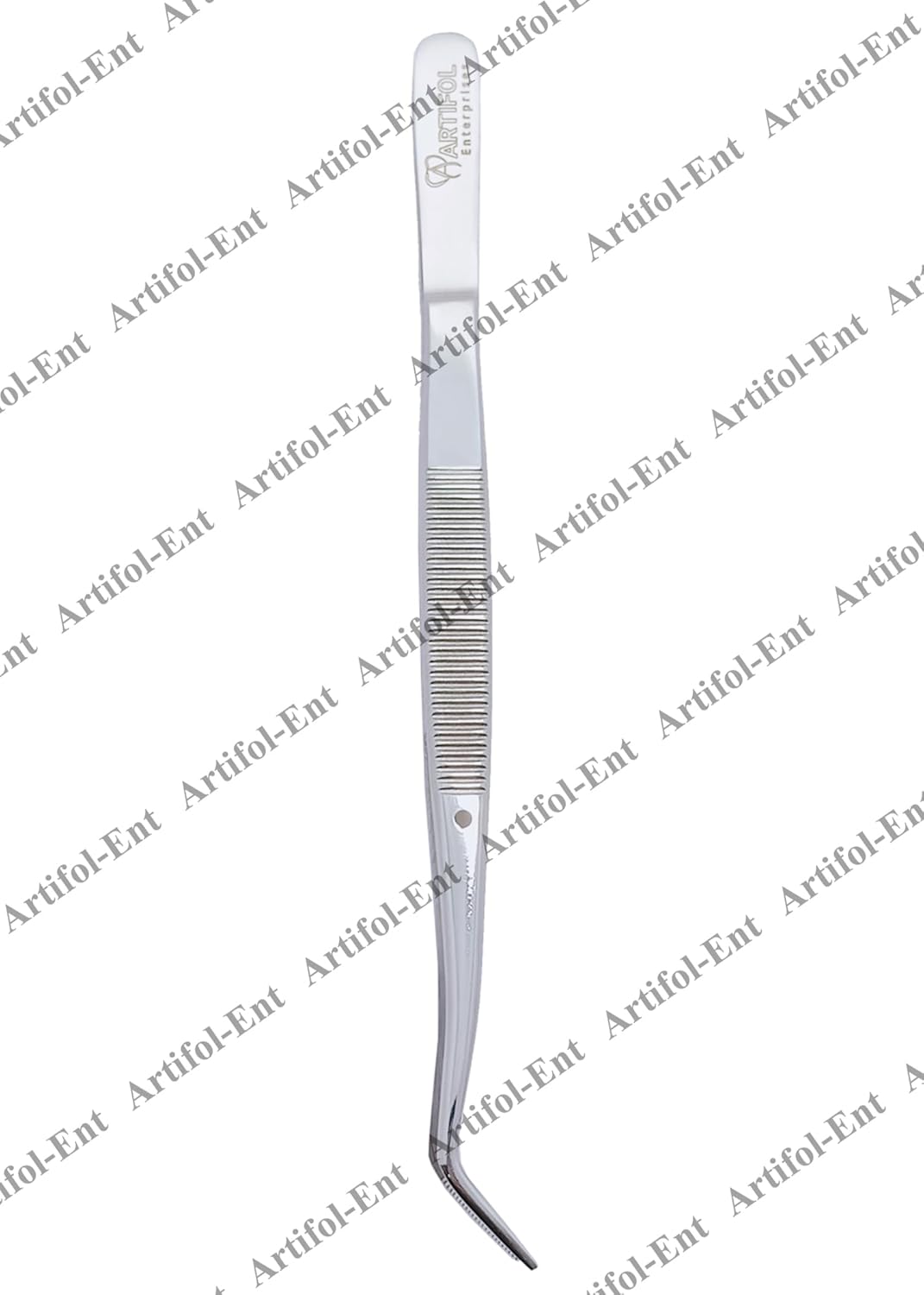 Mariiam Dentalpinzette – 15 cm, abgewinkelte, gezahnte Spitzen (5er-Set), polierter Edelstahl, gebogene Pinzette für präzises Arbeiten | #114500021-1