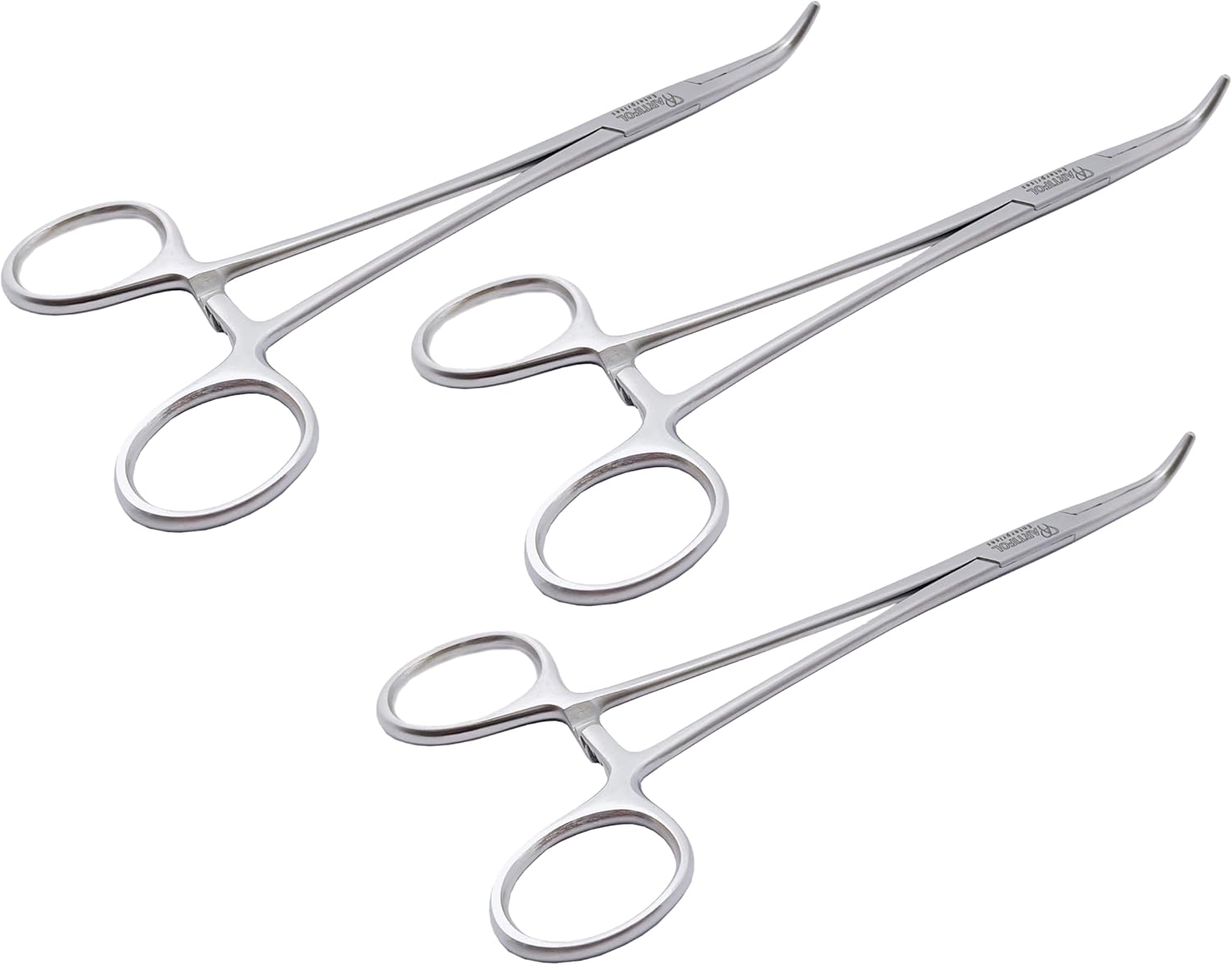 LAHEY Gall Duct Clamps – 19 cm Curved | 3 Pcs Set | Stainless Steel | Precision Bile Duct Management #115910261