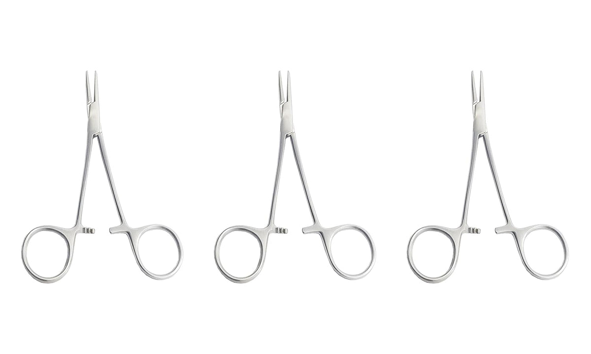 Mikro-Moskito-Arterienpinzette – gebogen &amp; gerade, 12 cm (4,75 Zoll) | Chirurgisches Klemmenset (3-teilig) Set Nr. 115910073