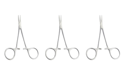 Mikro-Moskito-Arterienpinzette – gebogen &amp; gerade, 12 cm (4,75 Zoll) | Chirurgisches Klemmenset (3-teilig) Set Nr. 115910073
