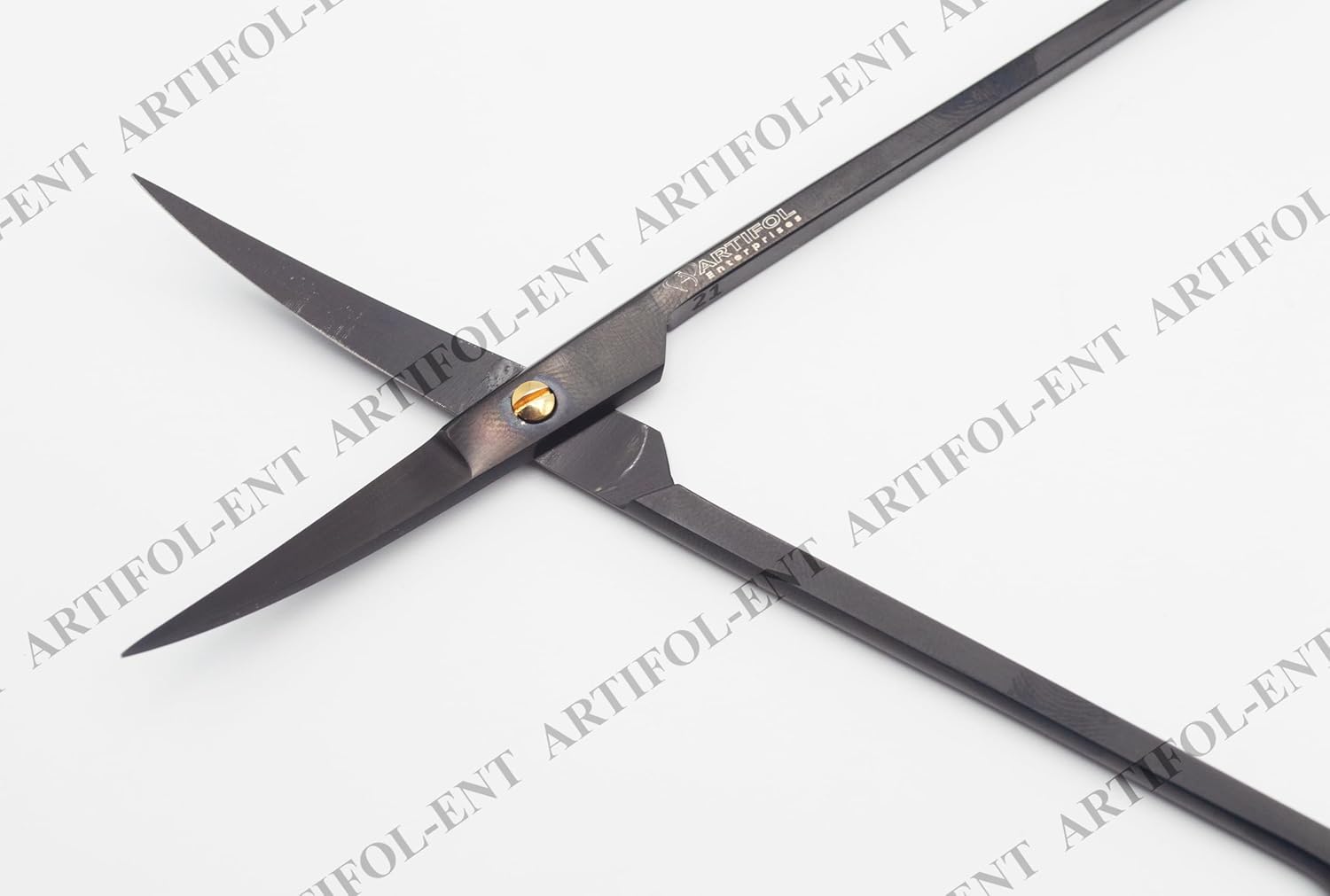 Elite TC Joseph Präzisionsschere – 14,5 cm gebogen | Wolframkarbid-Schneide | Stealth Black Professional Finish #OS1082