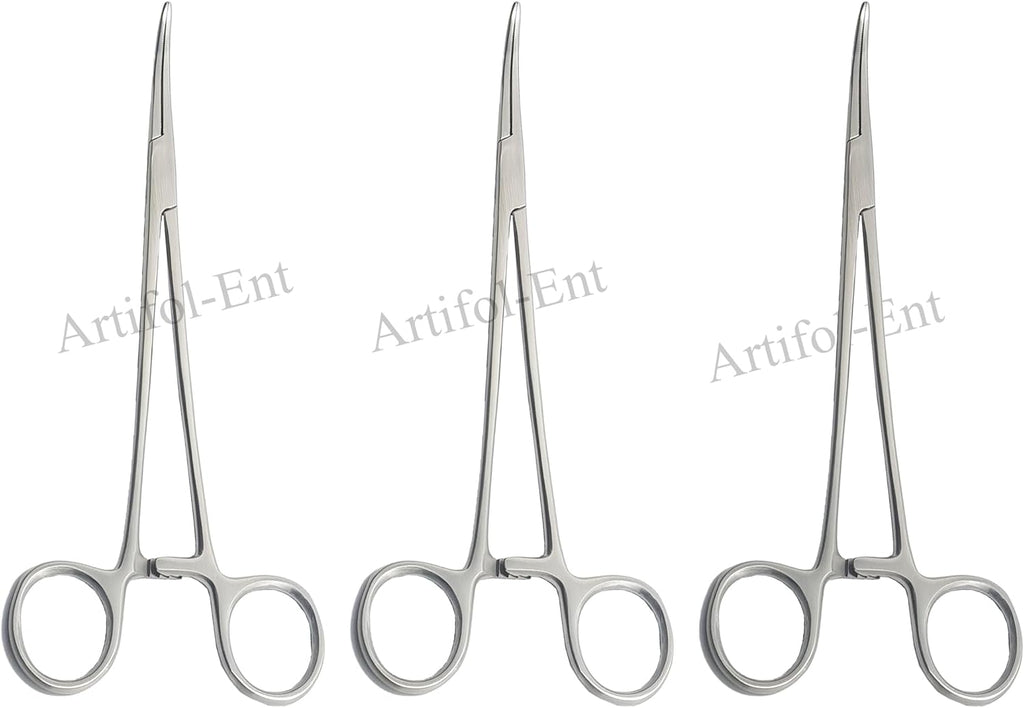 HEISS Artery Forceps – 20 cm Curved | 3 Pcs Set | Stainless Steel | Precise Hemostasis #115910218