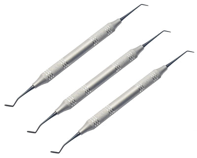 Set d’instruments de composite avec spatules postérieures – 3 pièces | Embouts revêtus de titane noir | Manches creuxs ergonomiques #TNPFIW31