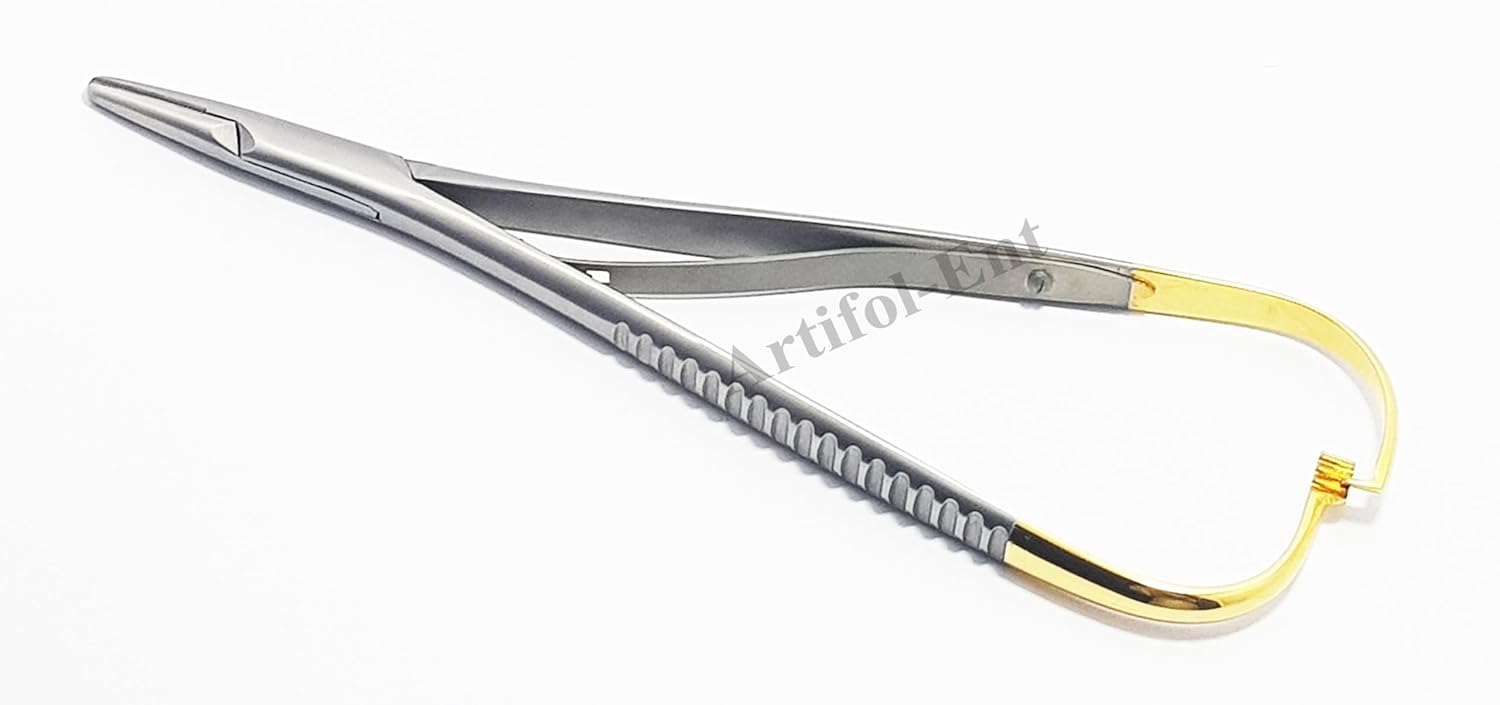TC Mathieu Needle Holder 14cm (5.5”) – Tungsten Carbide Tips | Surgical Grade Dental Needle Holding Forceps | Reusable & Autoclavable | 2 Pcs Set #132060520