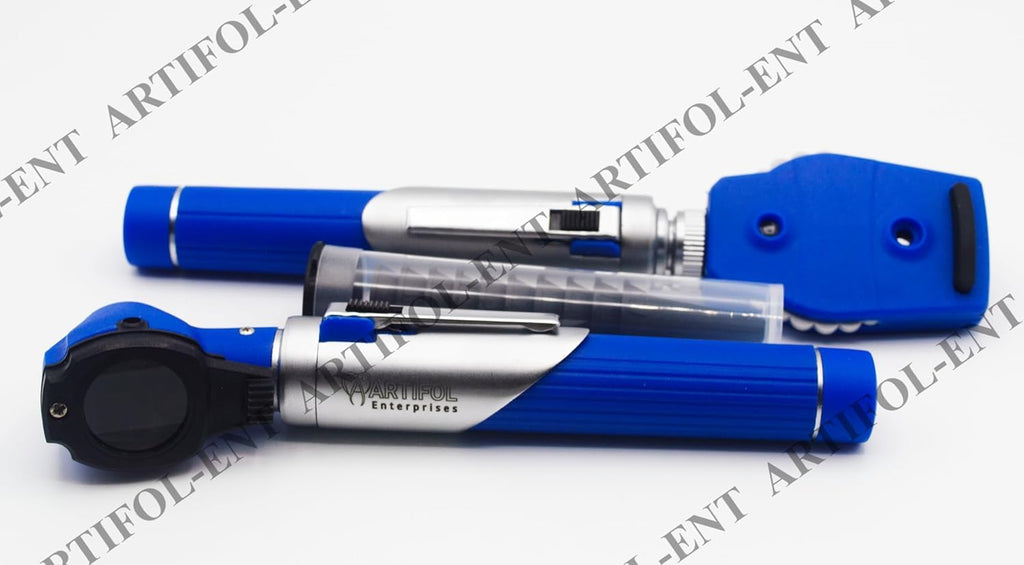Artifol Student Home Use ENT Otoscope Examination Kit – Fiber Optic Diagnostic Set, Blue Color #OS1096