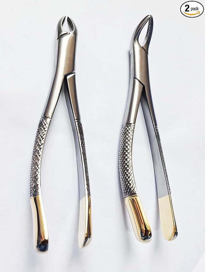 Dental Extracting Forceps 150 & 151 – Tooth Extraction Tools with T/C Layer | Premium Stainless Steel | 2 Pcs Set | Reusable & Autoclavable