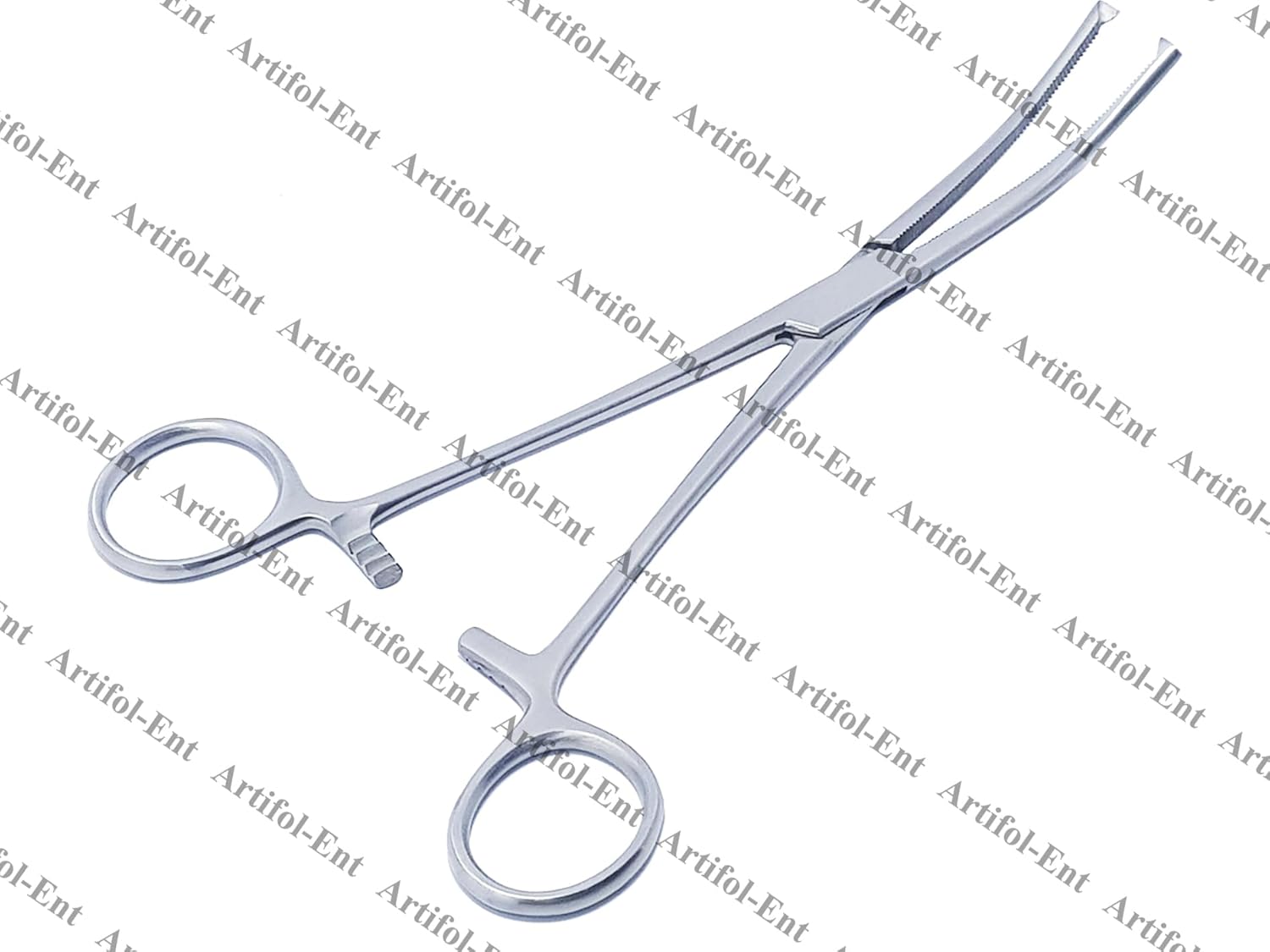 Rochester Ochsner Forceps Set – Curved 7" (18 cm) | 1×2 Teeth Kocher Clamps with Serrated Jaws | Stainless Steel – 3 Pcs #115910143