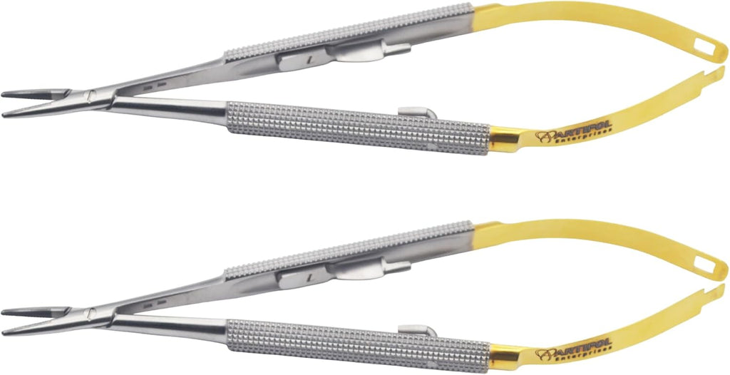 Master-Pack: TC Castroviejo Micro-Needle Holders – 14 cm Straight (2 Pcs Set) Elite Tungsten Carbide (TC) Jaw Inserts | High-Precision Spring-Action Design | #132910215-1