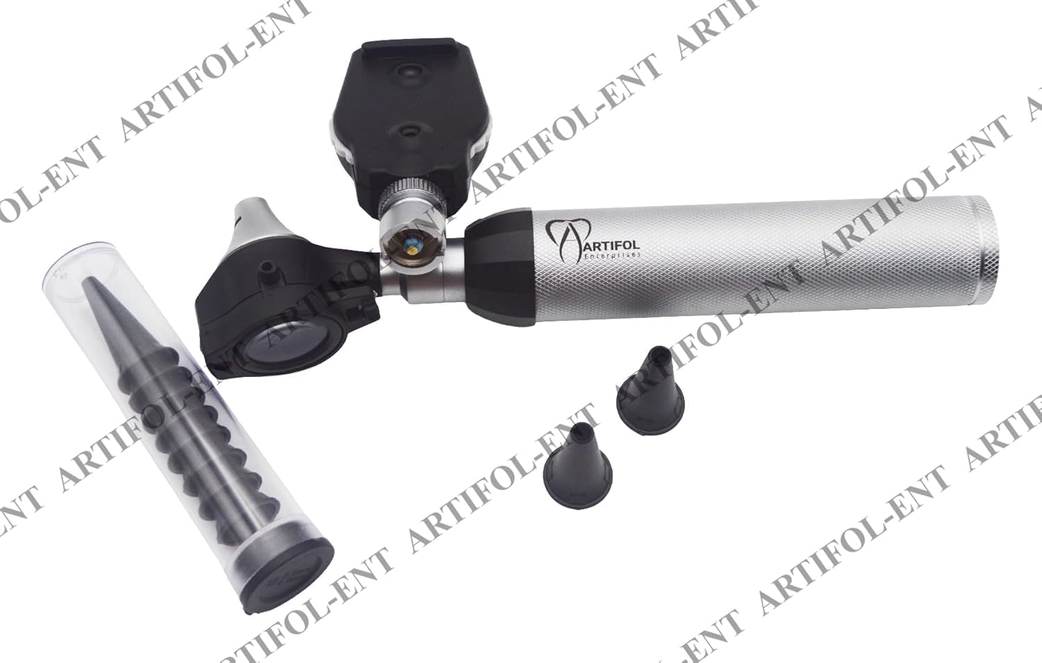 2-in-1 Ear Scope Set – Portable Fiber Optic Otoscope Exam & Diagnostic Kit | Brass Construction, Bright Illumination, Ergonomic Handle | Reusable ENT Instrument #OS10116