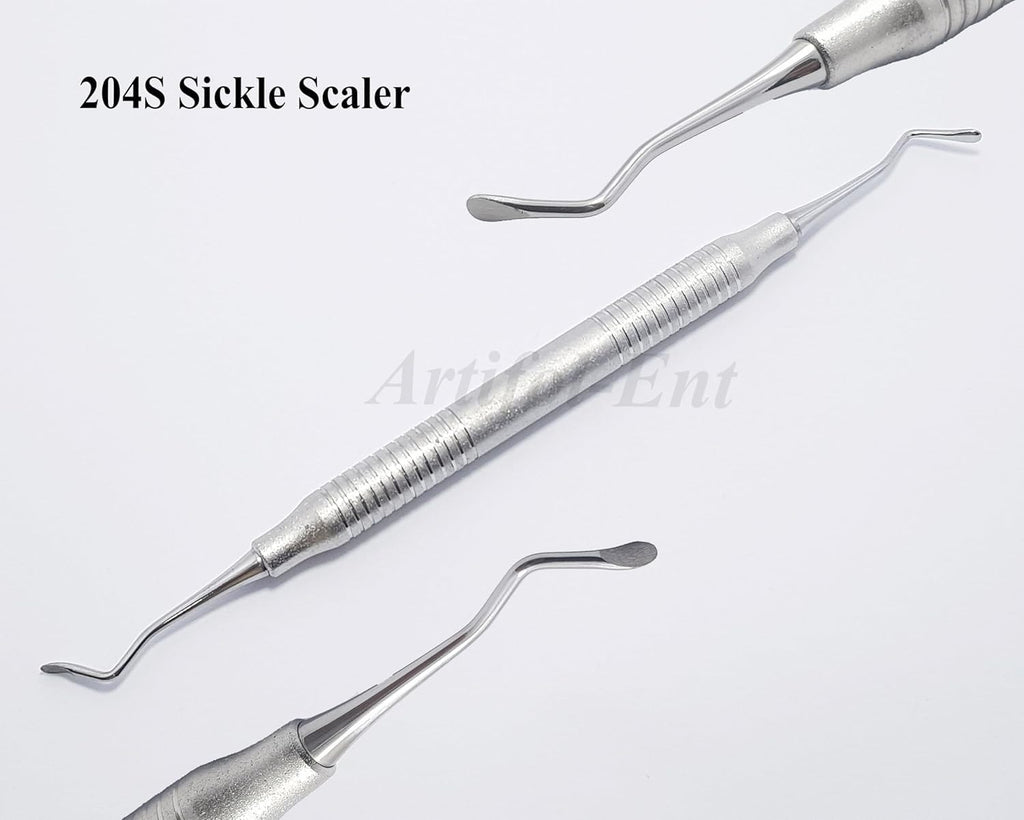 Dental Sickle Scaler 204S Double End 17.5 cm Stainless Steel Hygienists Tool Ergonomic Hollow Handle Endodontic Instruments 3 Pcs #S204SXE2