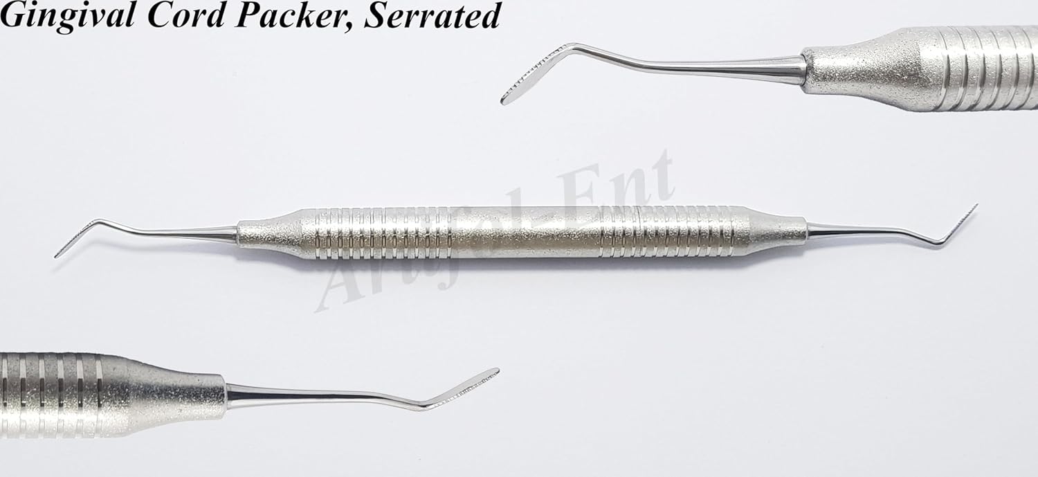 Gingival Cord Packer Set – Serrated Double-Ended Retraction Instruments with Ergonomic Hollow Handle (3 Pcs) – CSI1