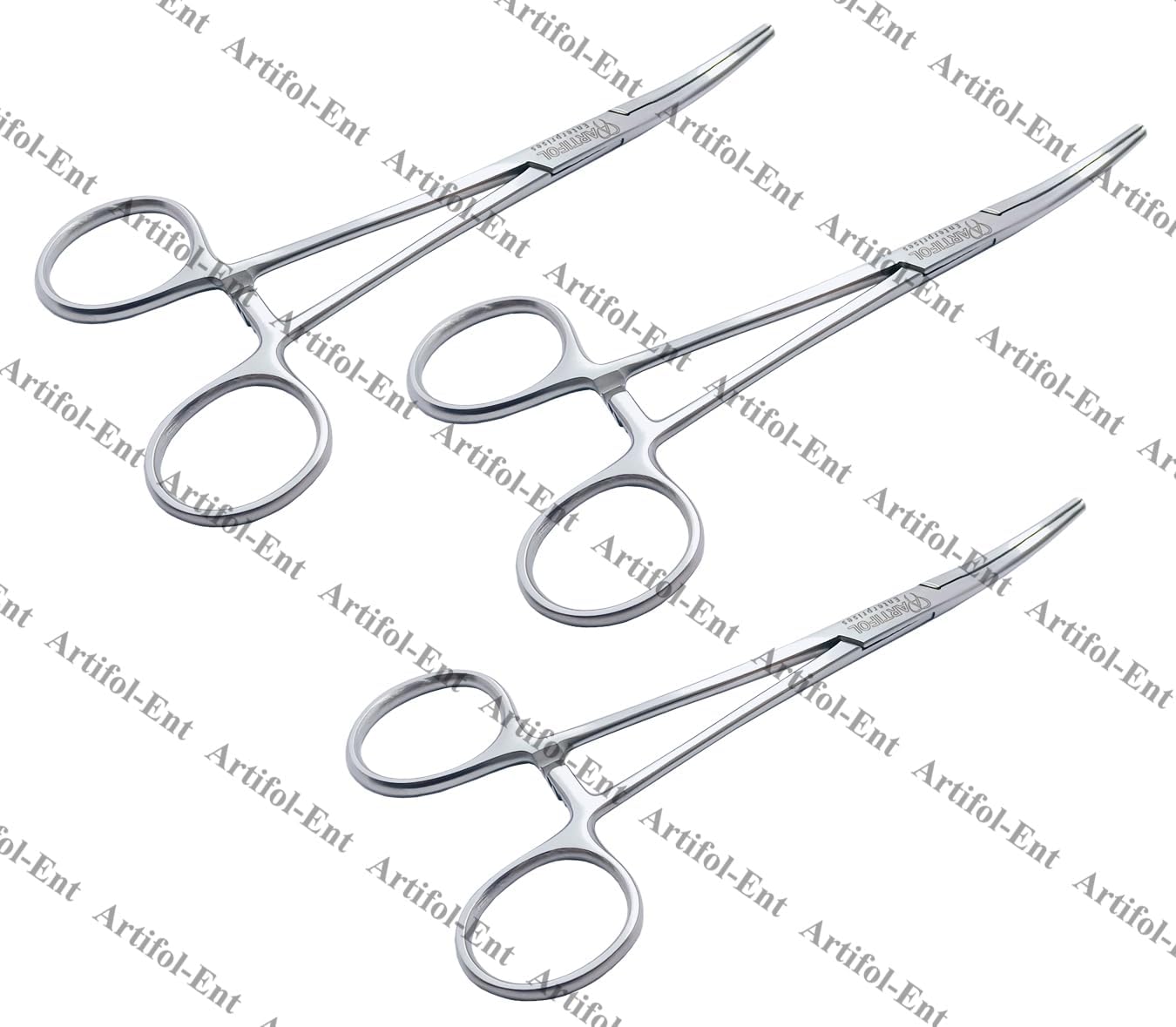 Pinza per arteria Bainebridge – 15 cm curva | Set da 3 pezzi | Acciaio inossidabile | Autoclavabile #115910202