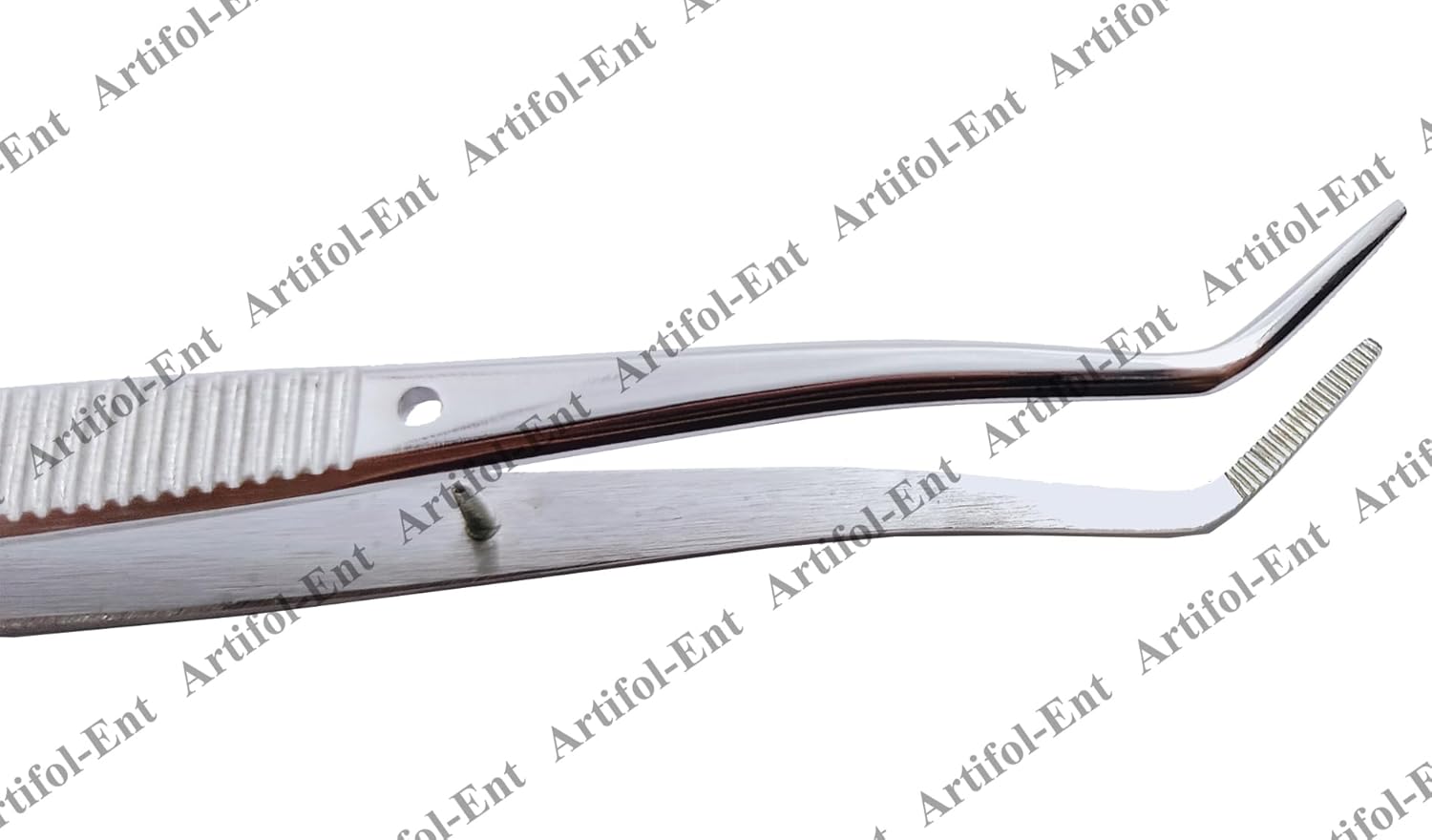 Mariiam Dentalpinzette – 15 cm, abgewinkelte, gezahnte Spitzen (5er-Set), polierter Edelstahl, gebogene Pinzette für präzises Arbeiten | #114500021-1