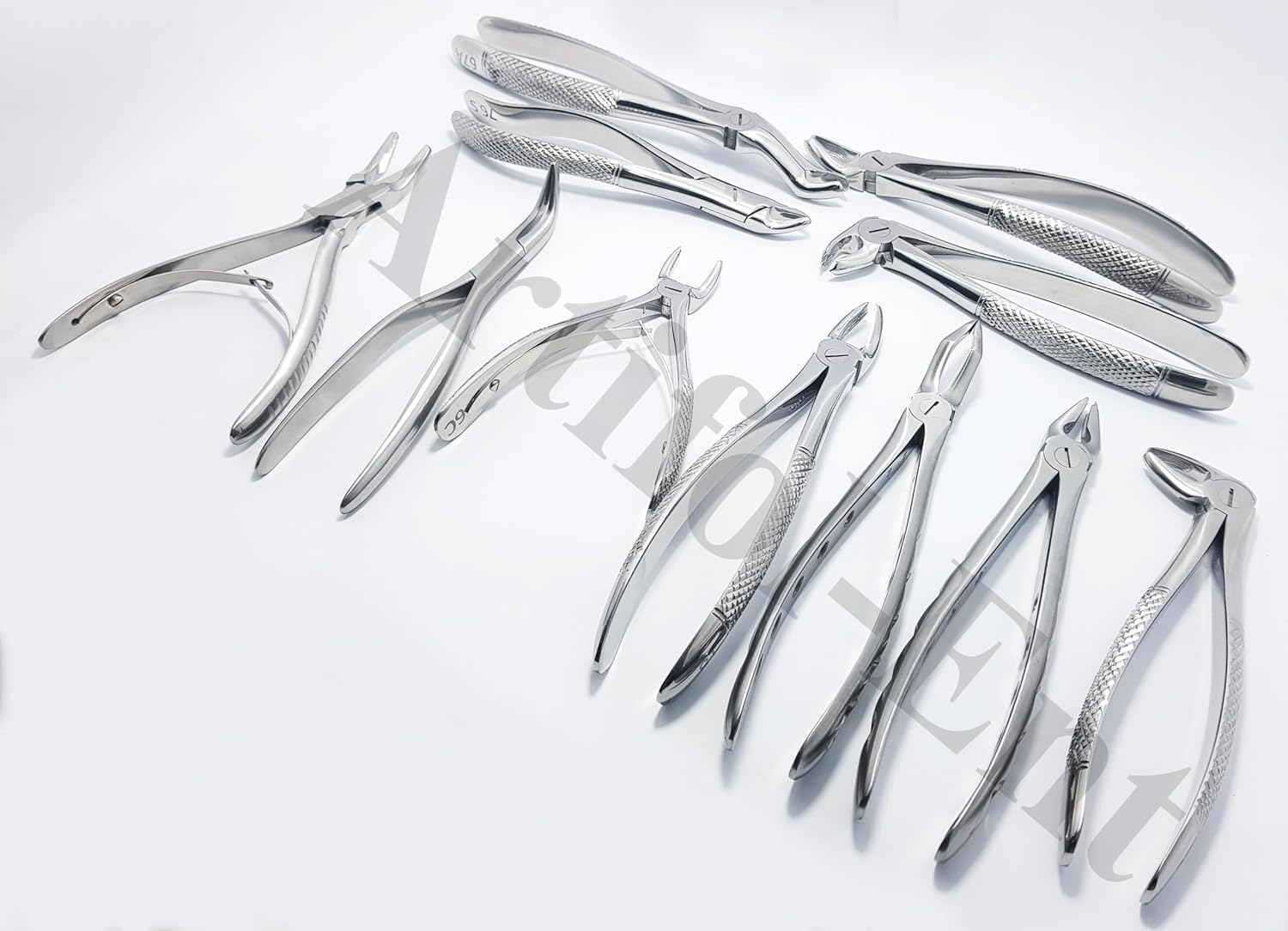 11-Piece Dental Extraction Forceps Kit – Stainless Steel Professional Instruments | Includes Forceps #51, 67A, 17, 13, 18, 22, 1, 6C, 76S, F301 & Ronguer Blument 15 cm