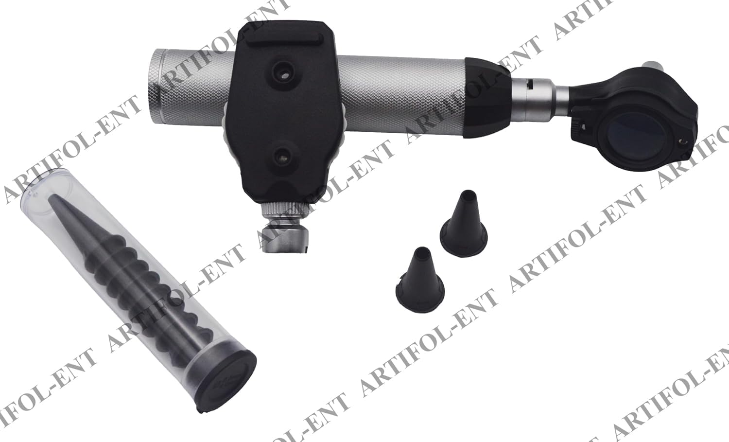 2-in-1 Ear Scope Set – Portable Fiber Optic Otoscope Exam & Diagnostic Kit | Brass Construction, Bright Illumination, Ergonomic Handle | Reusable ENT Instrument #OS10116