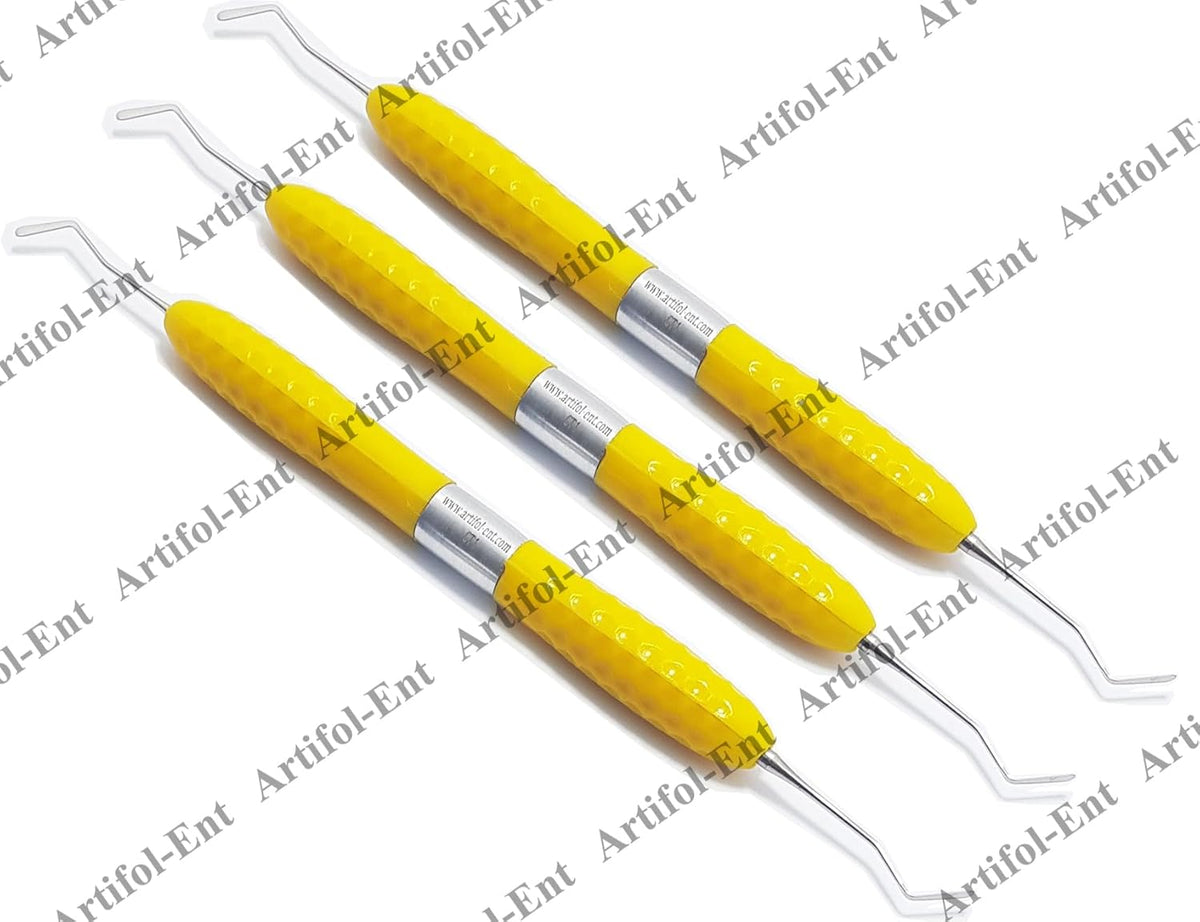 CT1 Zahnfüllungsinstrumente für Komposit – 17 cm (3er-Set) Doppelseitige Präzisionsspitzen | Gelbe Silikongriffe | #CT1