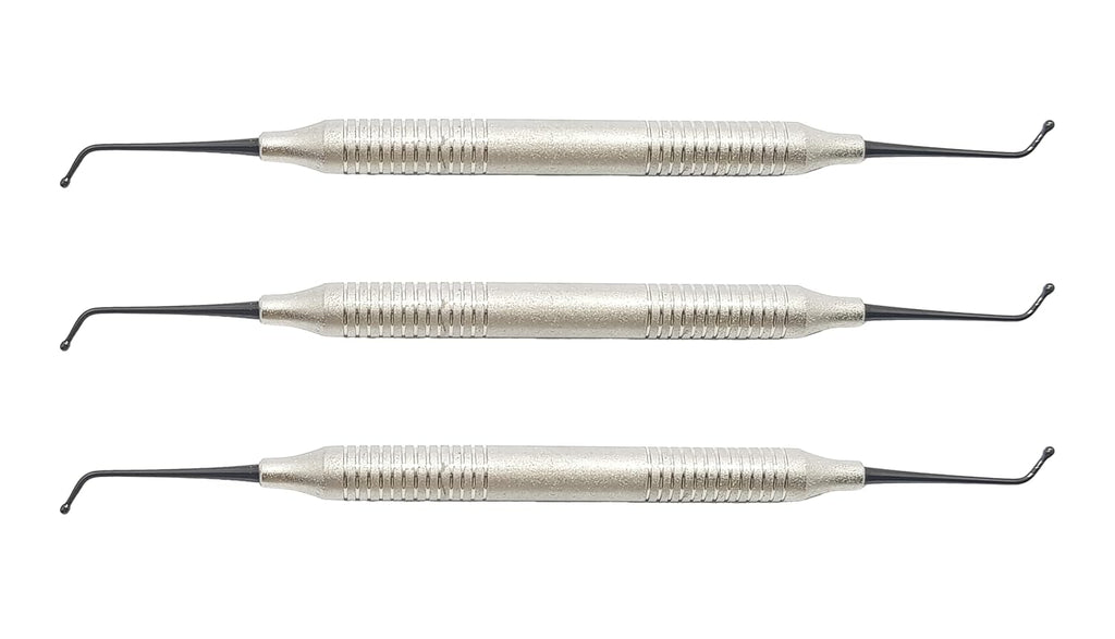 Ball Burnisher #18 – Double-End Dental Composite & Amalgam Instrument | Ergonomic Hollow Handle, Stainless Steel, 3-Piece Set #TNBB18