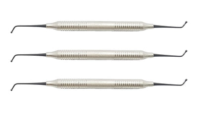 Brunissoir à boules n° 18 – Instrument dentaire à double extrémité pour obturations en composite et en amalgame | Manche creux ergonomique | Acier inoxydable | Lot de 3 pièces n° TNBB18