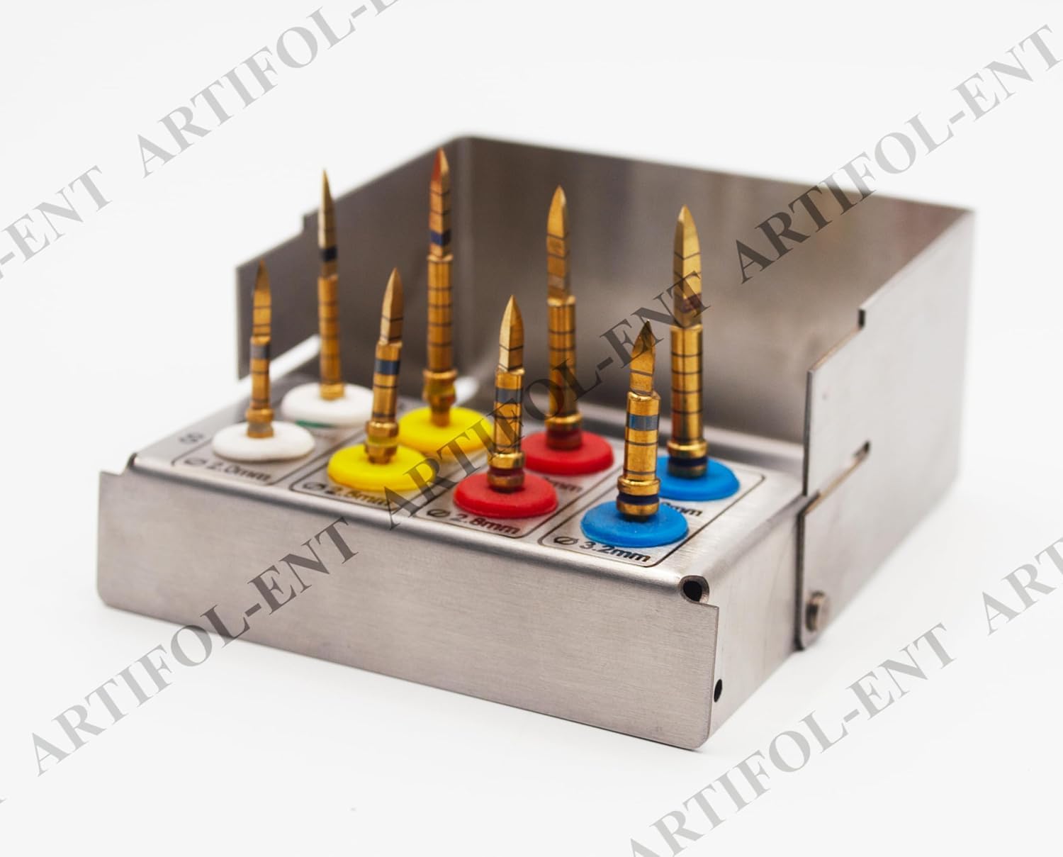 8 Pieces Lance Pilot Drills Kit | Precision Implant Starter Drills | Stainless Steel Construction | Sharp, Accurate Penetration | Reusable, Autoclavable #OS1086