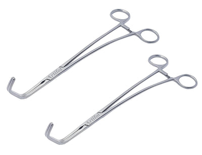 Satinsky DeBakey Atraumatische Klemme 25 cm (10") – Tangentiale Okklusionszange, 2-teiliges Edelstahl-Set