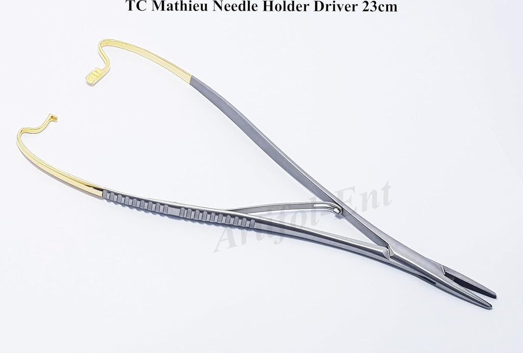 TC Mathieu Needle Holder Driver 23cm 9" with Tungsten Carbide Inserts Surgical Forceps Dental Plier 2 Pcs #132910170