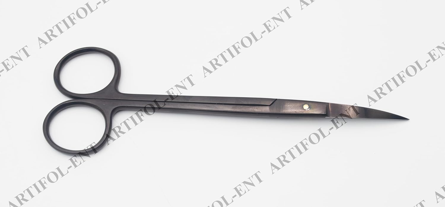 Elite TC Joseph Präzisionsschere – 14,5 cm gebogen | Wolframkarbid-Schneide | Stealth Black Professional Finish #OS1082