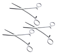 Rochester Ochsner Kocher Forceps – Straight, 1x2 Teeth Serrated Jaws | Surgical Clamps 8" (20 cm) & 9.5" (24 cm), 3-Piece Set