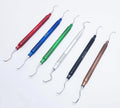 Dental Gracey Curette Set – 6 Pcs Double-Ended Periodontal Curettes | Aluminum Hollow Handles | Multi-Color Coated