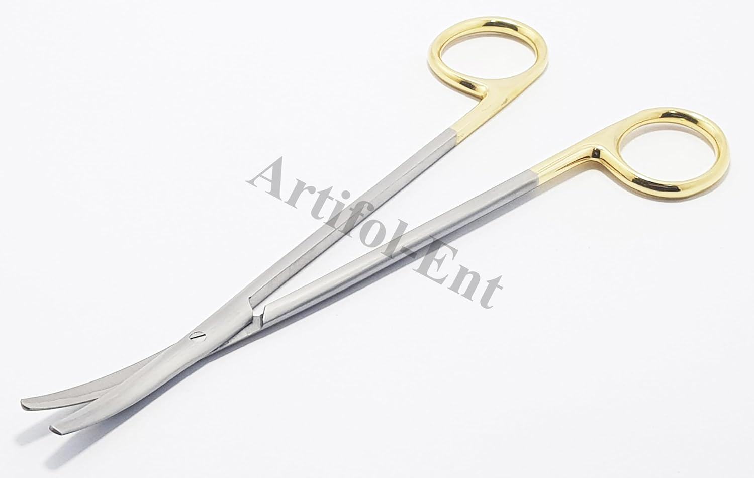 TC Metzenbaum Delicate Dissecting Scissors Curved 18 cm (7”) – 2 Pcs | Tungsten Carbide Inserts | Gold Ring Handles #113910650