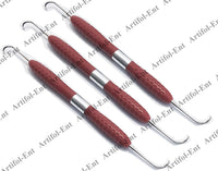 CT7 Zahnfüllungsinstrumente für Komposit – 17 cm (3er-Set) Doppelseitige Präzisionsspitzen | Braune Silikongriffe | #CT7