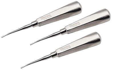 Jeu de 3 élévateurs luxants courbés 2,8 mm – Instruments d’élévation de précision en acier inoxydable | Embouts courbés extra-fins, contrôle précis et kit durable #EL3CSM