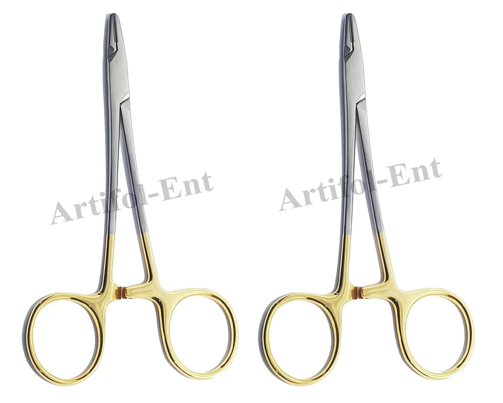 TC Webster Needle Holder 13 cm (5") – Tungsten Carbide Smooth Jaw Tips | Surgical Dental Suturing Instrument | Stainless Steel | 2 Pcs