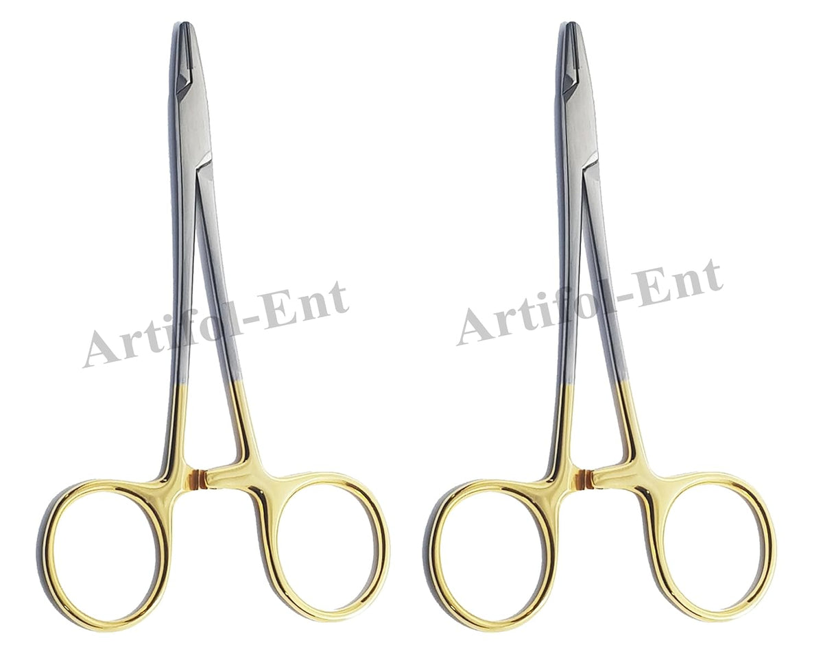 TC Webster Needle Holder 13 cm (5") – Tungsten Carbide Smooth Jaw Tips | Surgical Dental Suturing Instrument | Stainless Steel | 2 Pcs