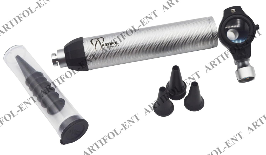 Fiber Otoscope Set – Solid Brass Fiber Optic Viewing Instrument | Bright Fiber Illumination, Precision Optical Lens | Reusable Medical Inspection Tool #OS10109