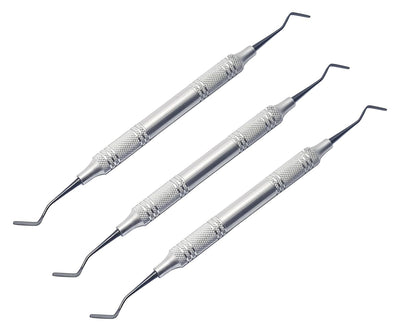 8A Gingival Retraction Cord Packer – Set di strumenti per otturazioni in composito (3 pezzi) | Punte rivestite in titanio nero – TNPFI8A