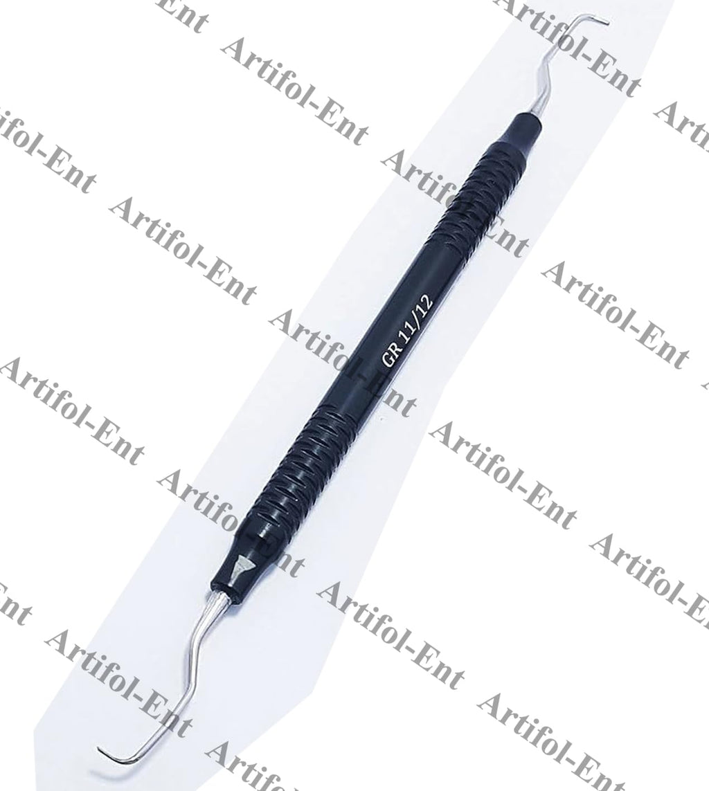 Strumenti parodontali a doppia estremità | Manici cavi in ​​alluminio con rivestimento nero | #GR1112